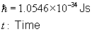 Explanation symbols hbar and t