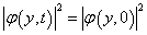 |phi(y,t)|**2 = |phi(y,0)|**2