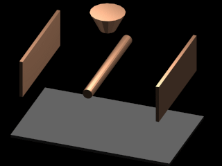 Schematic set-up of two-slit experiment with electrons