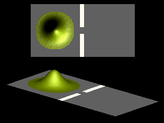 Diffraction of Gaussian wave packet by a single slit, no magnetic field